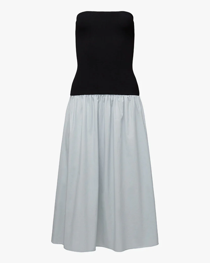 Ribbed Cotton Midi Dress | Black x Mist - Image 2