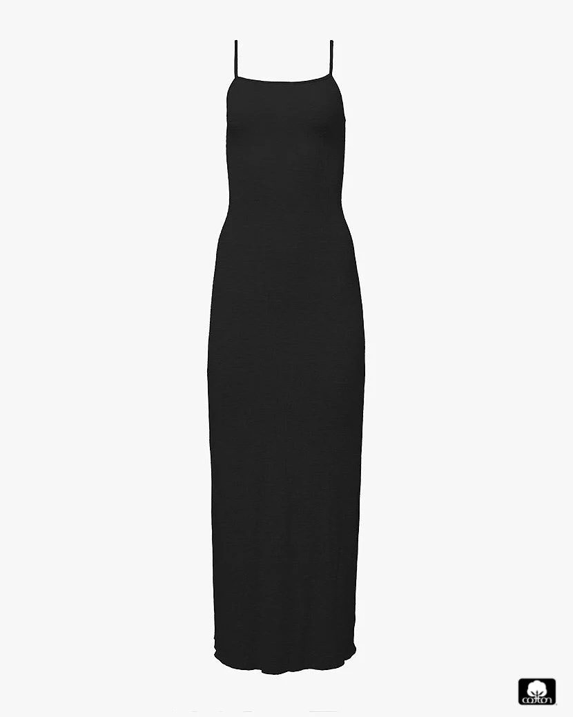 Ribbed Maxi Dress | Black - Image 2