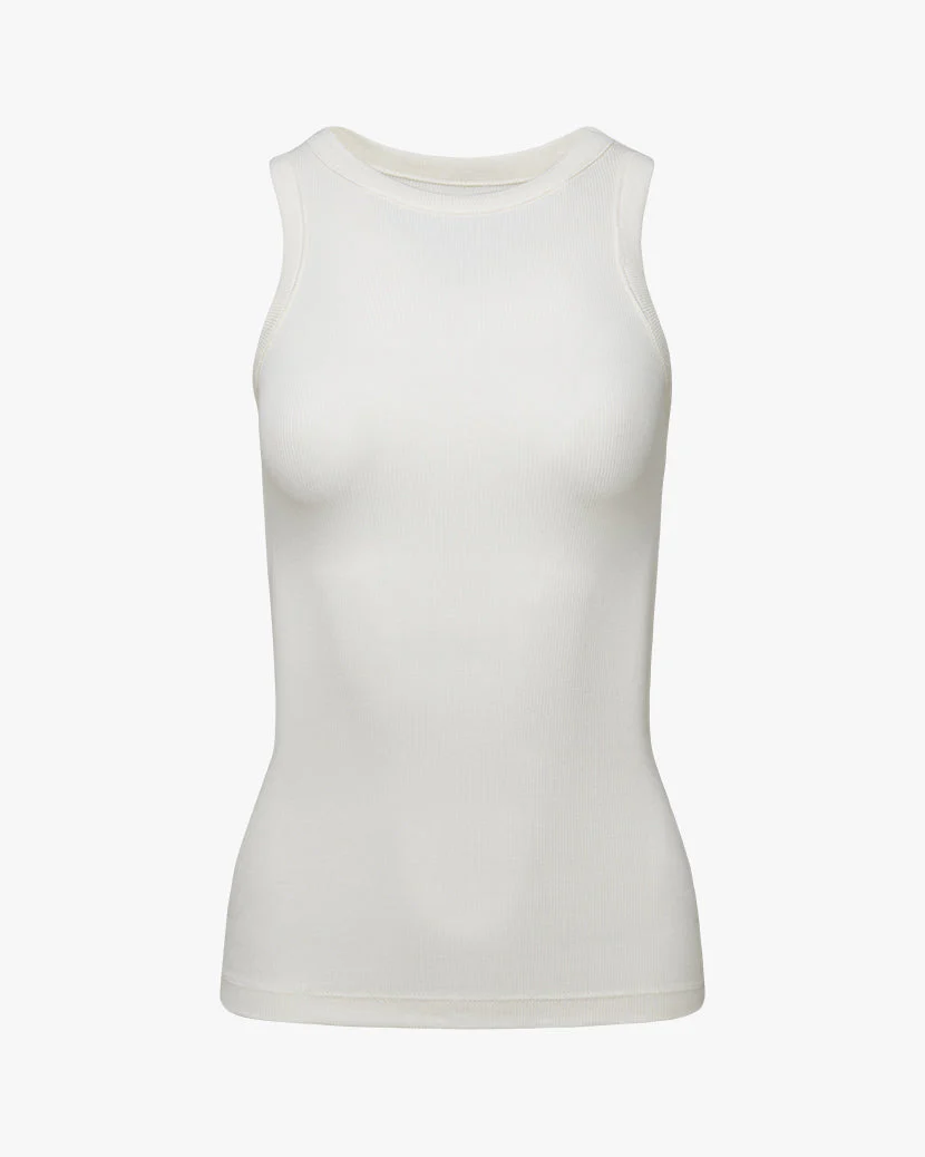 Ribbed Rayon Jersey Tank | Ecru - Image 2