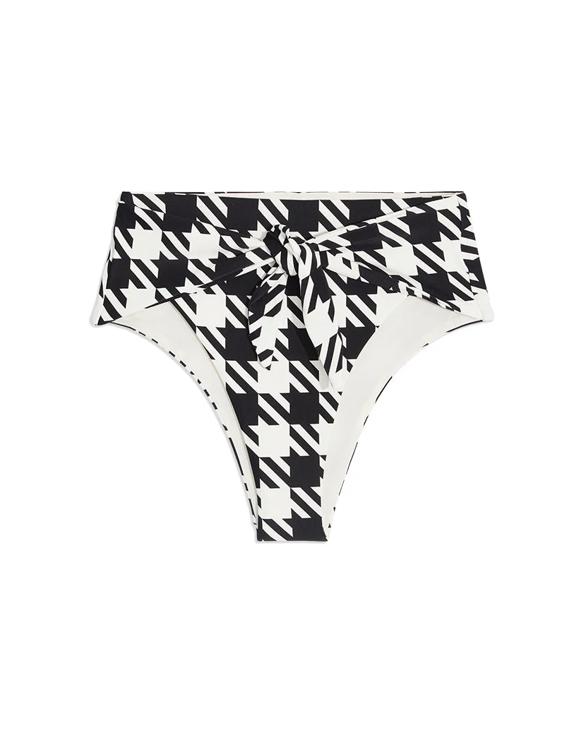 Riviera Oversized Houndstooth Bikini Bottom | Black White - Image 3