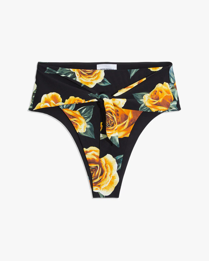 Riviera Roses Bikini Bottom | Black Multi - Image 2