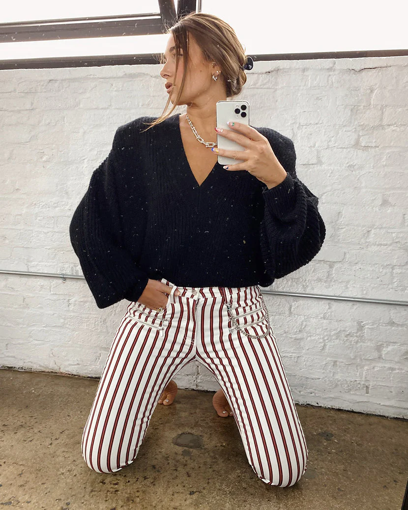 Rocker Low-Rise Jean | Rocker Stripe Ivory - Image 3