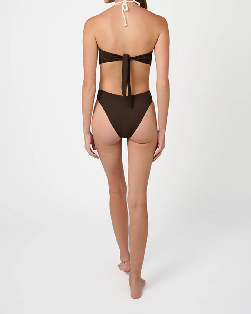 Rope Tie Halter Bikini Top | Mahogany - Image 6