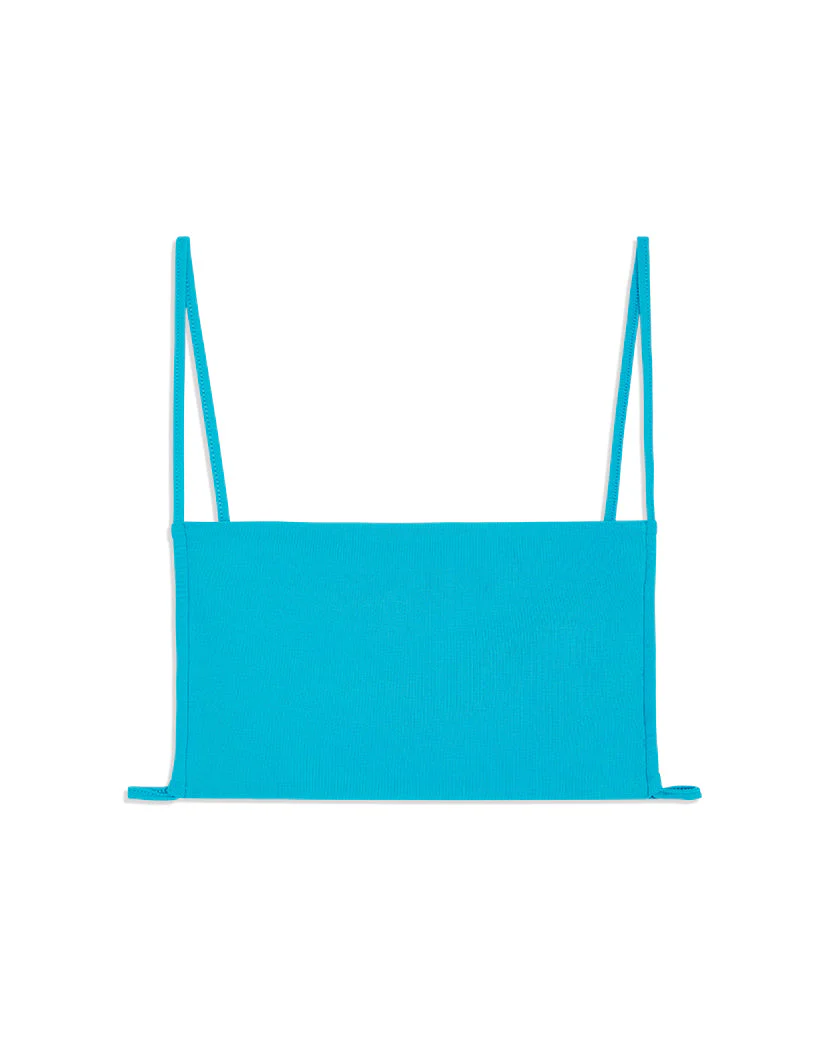 Ruched Bandeau Jersey Knit Top | Ocean Blue - Image 3