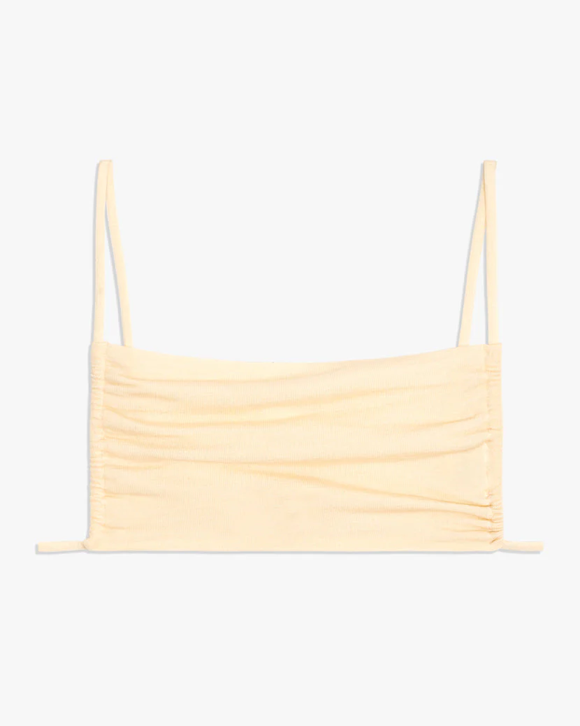 Ruched Bandeau Top | Beige