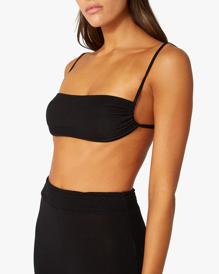Ruched Bandeau Top | Black (V1) - Image 2