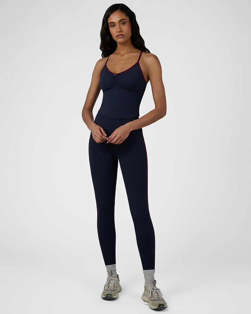 Ruched Cami Top | Navy x Cherry - Image 5