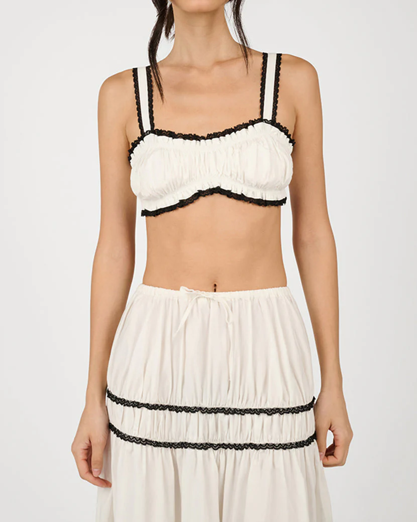 Ruched Crop Top | White - Image 2