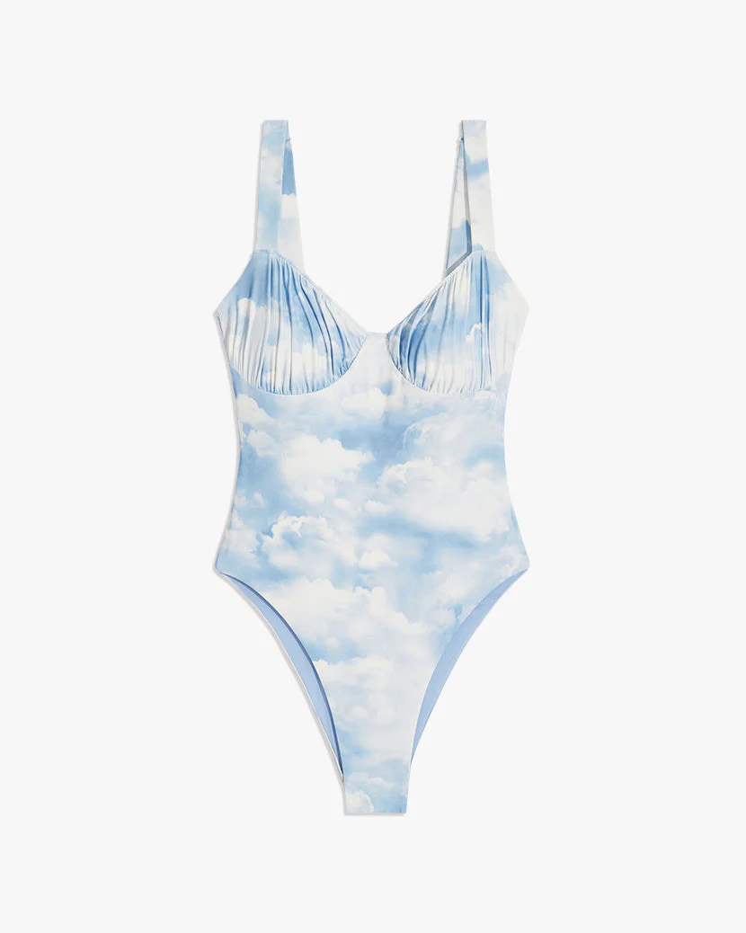 Ruched Cup Clouds One Piece | Powder Blue - Image 2
