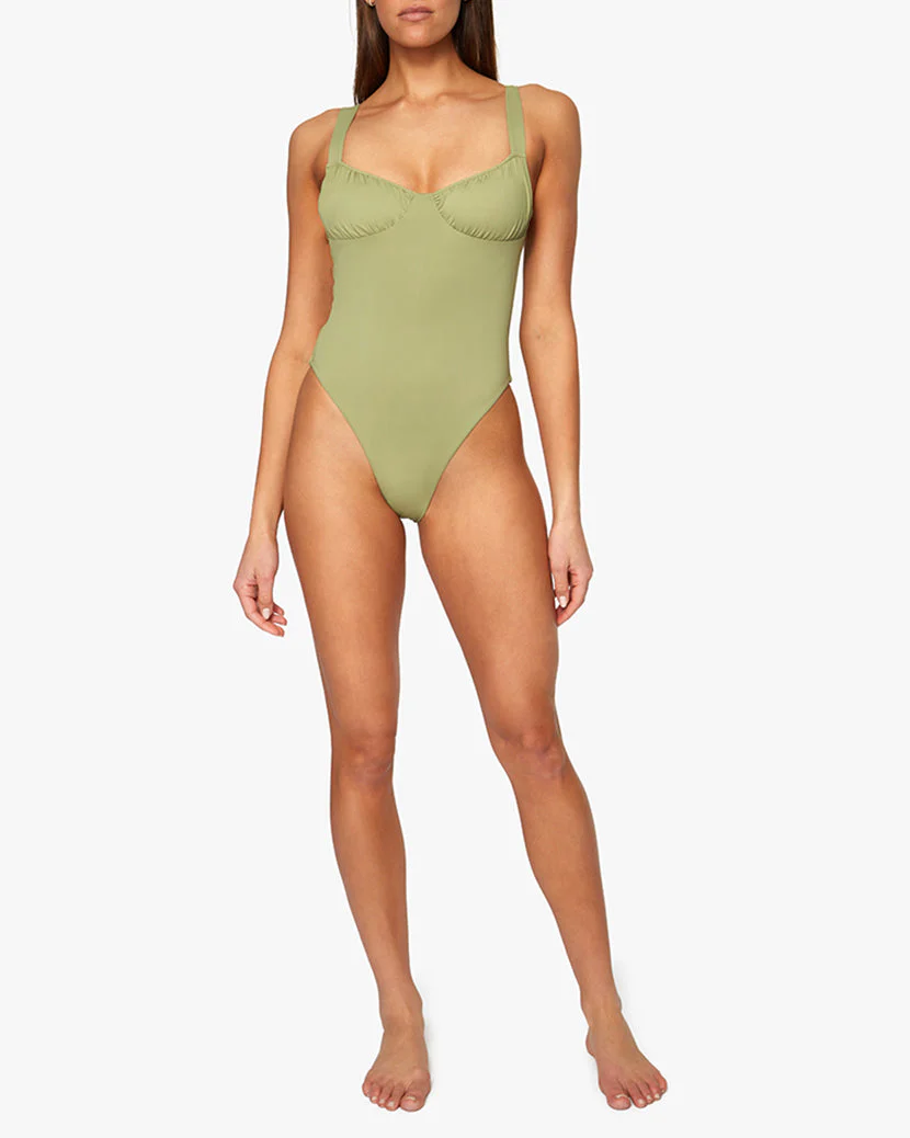 Ruched Cup One Piece | Sage - Image 4