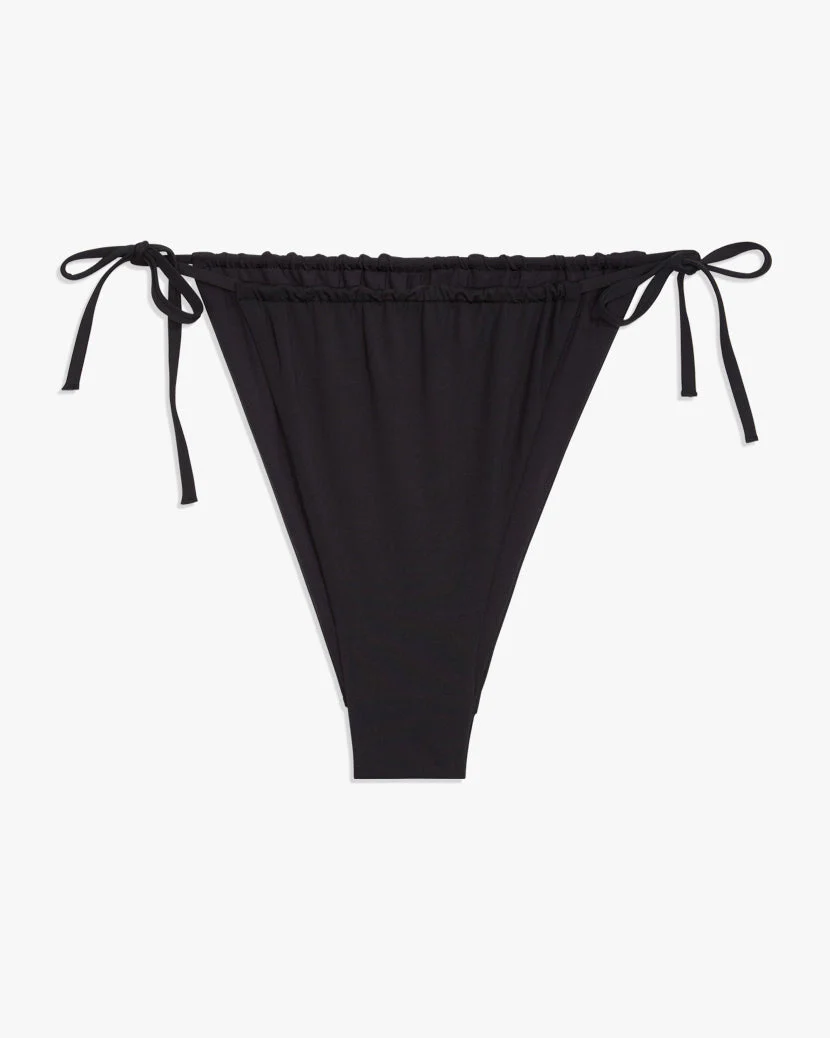 Ruched String Bikini Bottom | Black - Image 2