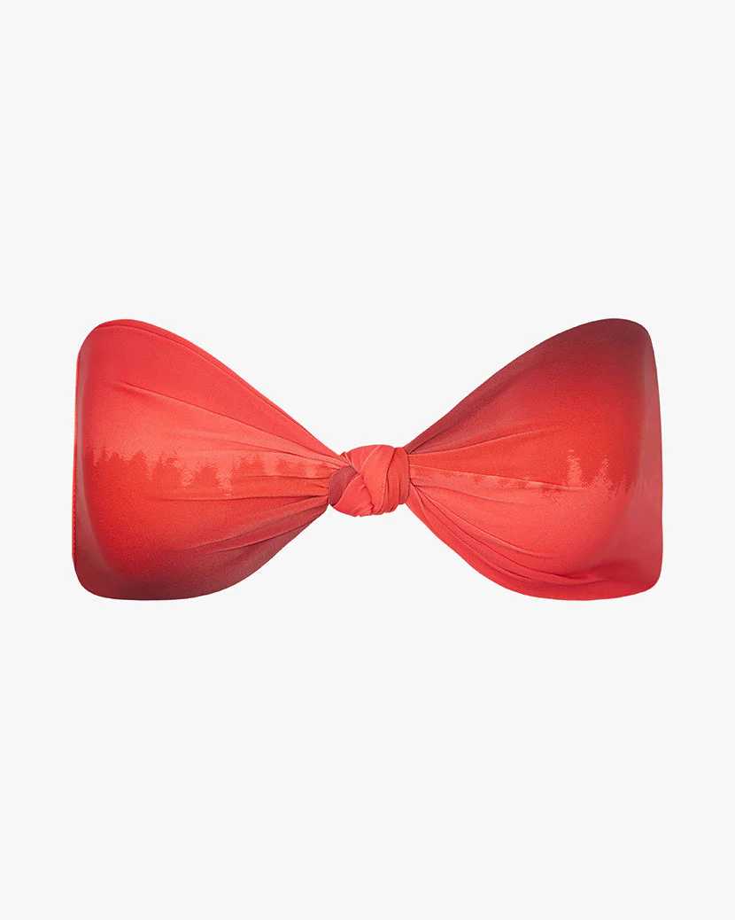 Ruched Tie Bandeau Top | Oxblood x Cherry - Image 3