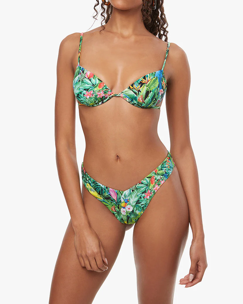 Ruched Underwire Birds of Paradise Top | Palm Green - Image 4