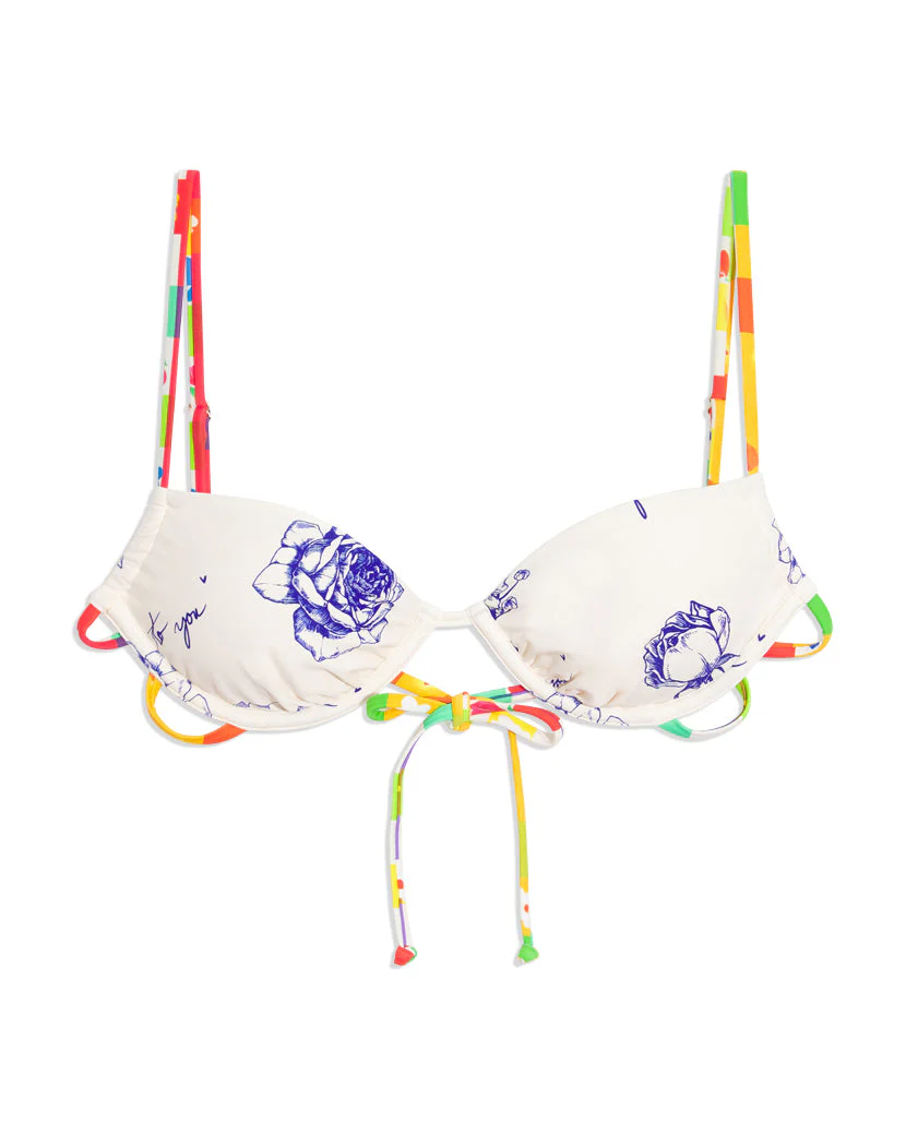 Ruched Underwire From Me To You Combo Bikini Top | White - Image 3