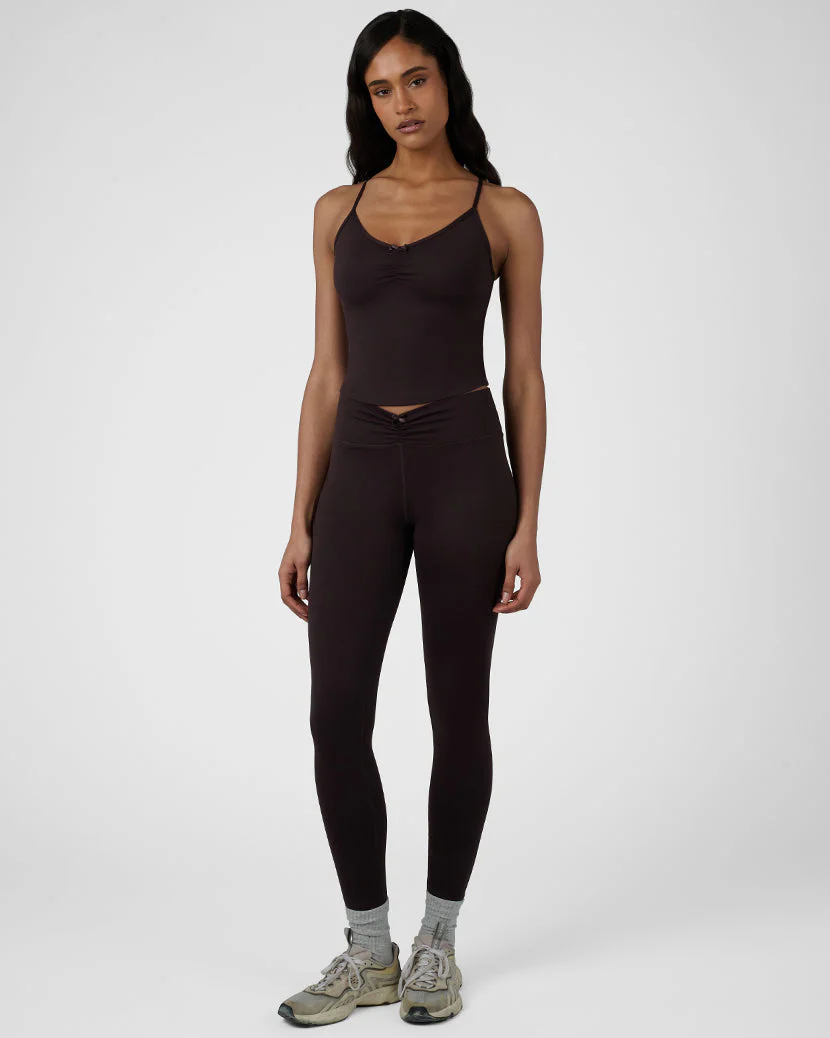 Ruched V-Legging | Dark Brown - Image 5
