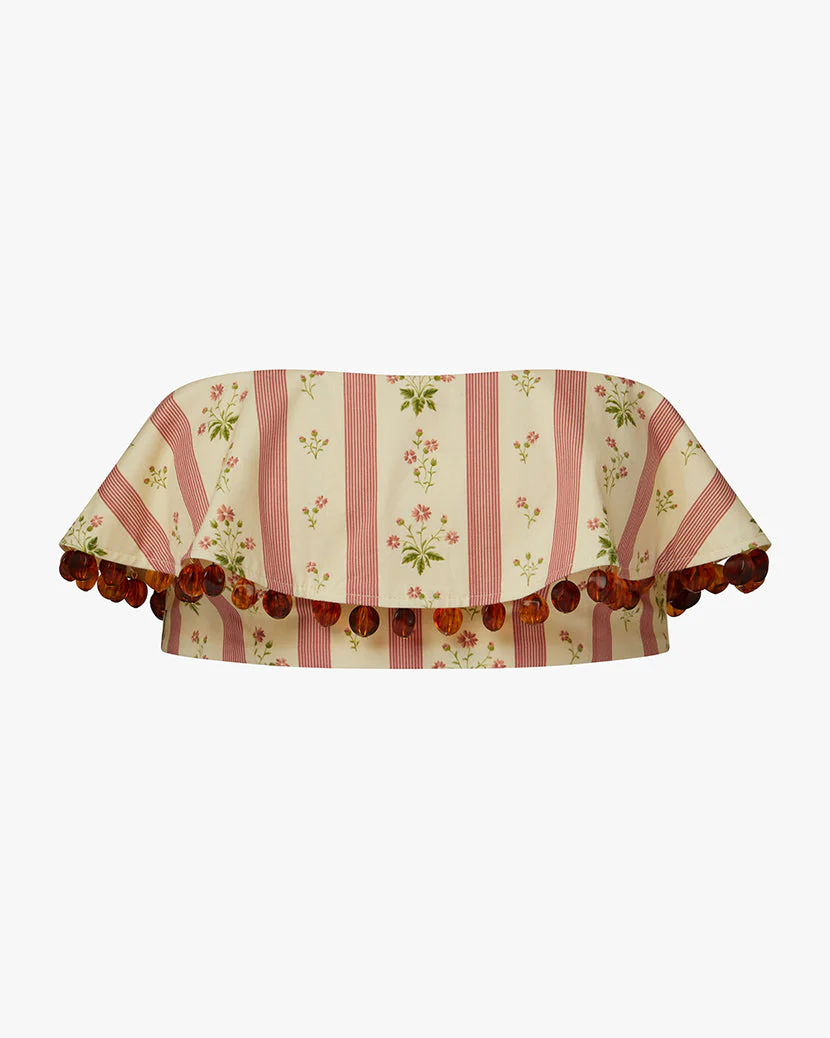 Ruffle Bandeau Top | Lemon Icing - Image 2