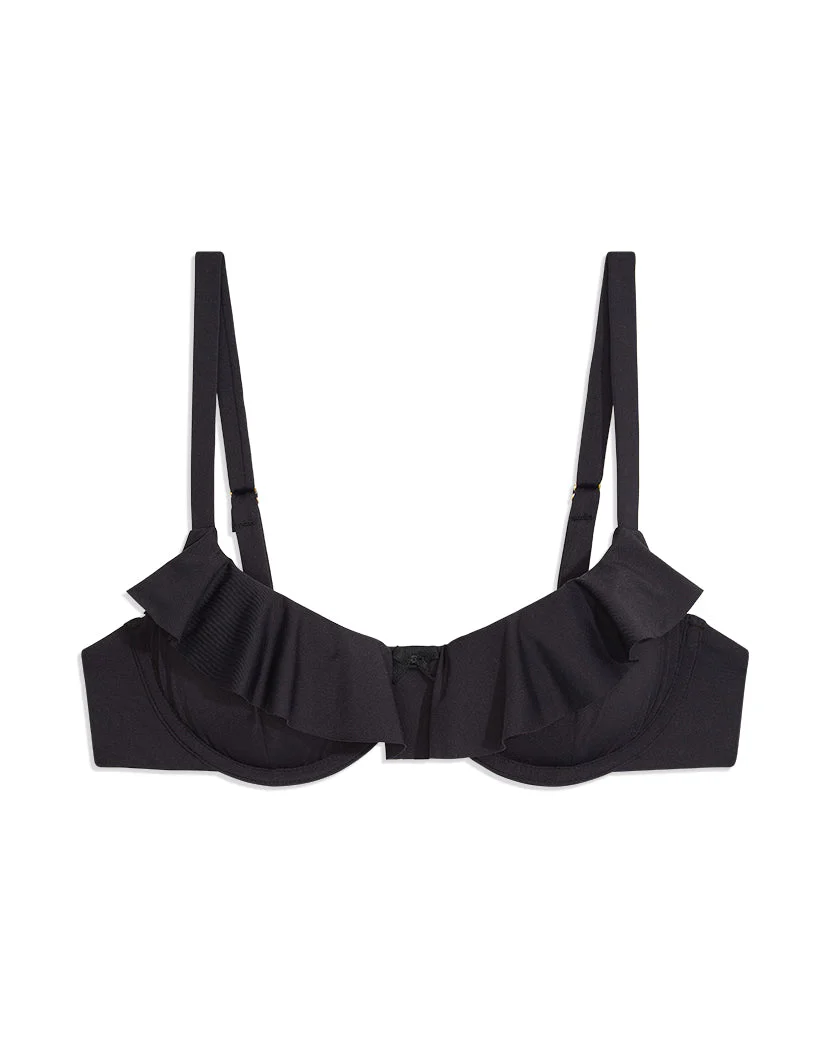 Ruffle Bikini Top | Black - Image 2