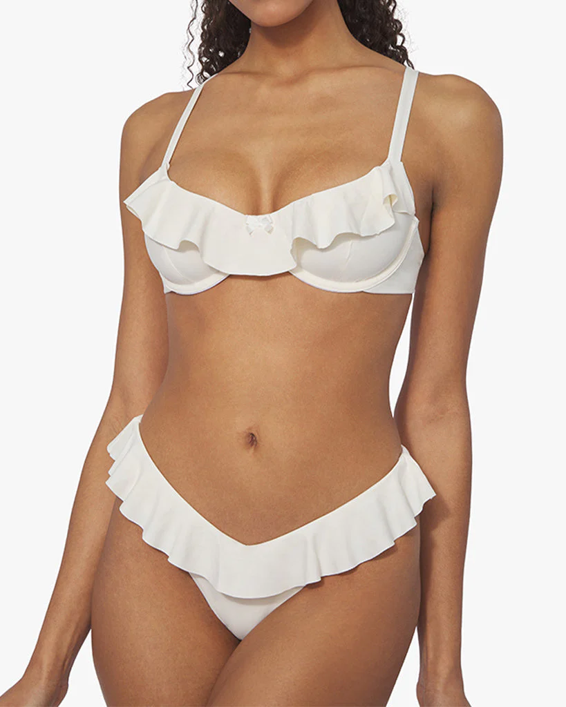 Ruffle Bikini Top | Off White - Image 4