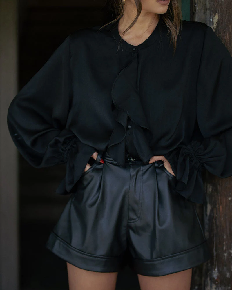 Ruffle Blouse | Black - Image 3