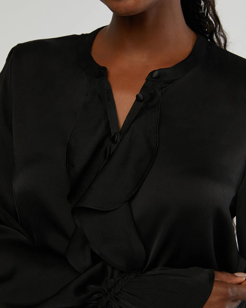 Ruffle Blouse | Black - Image 4
