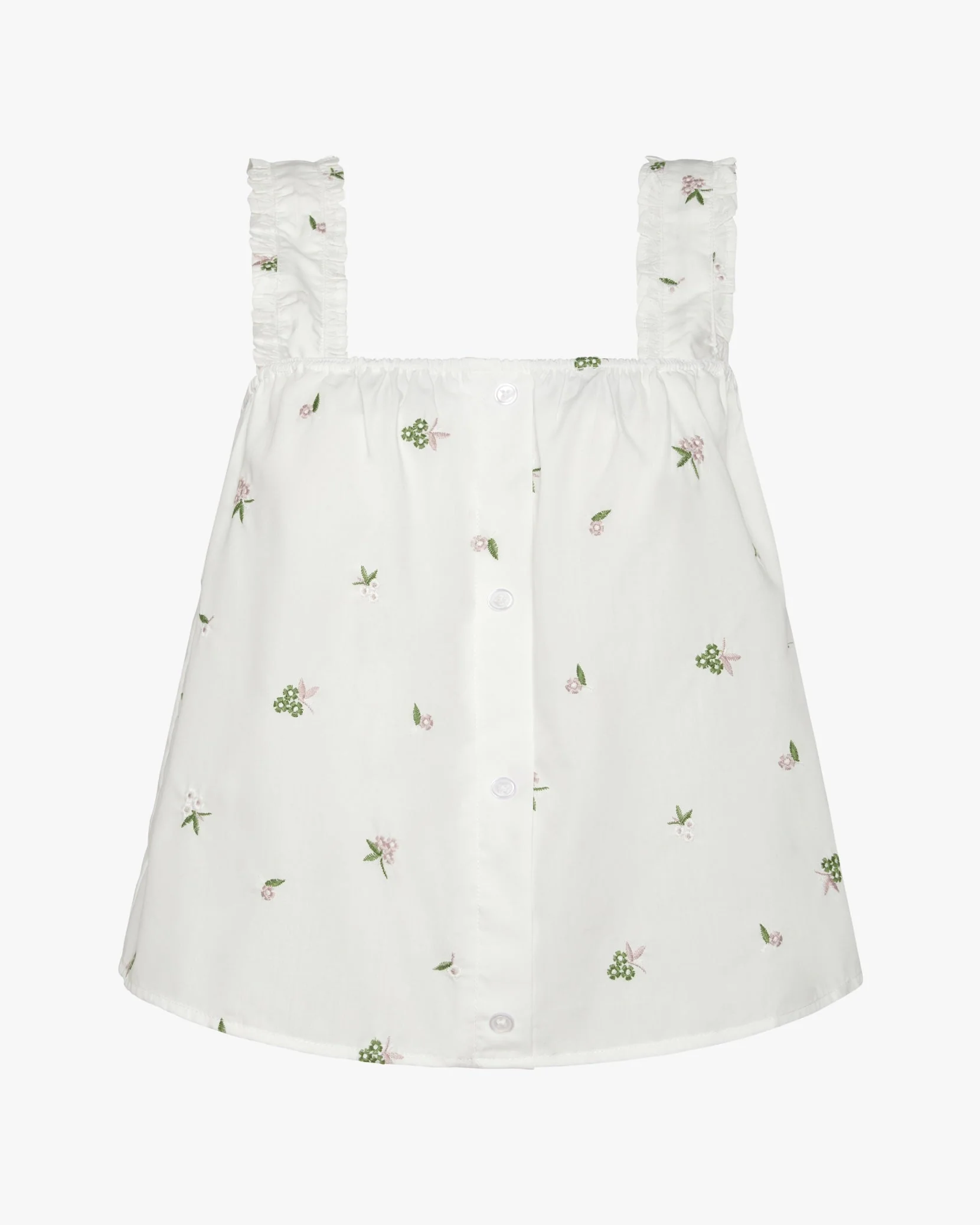Ruffle Button Front Tank Top | Ivory - Image 2