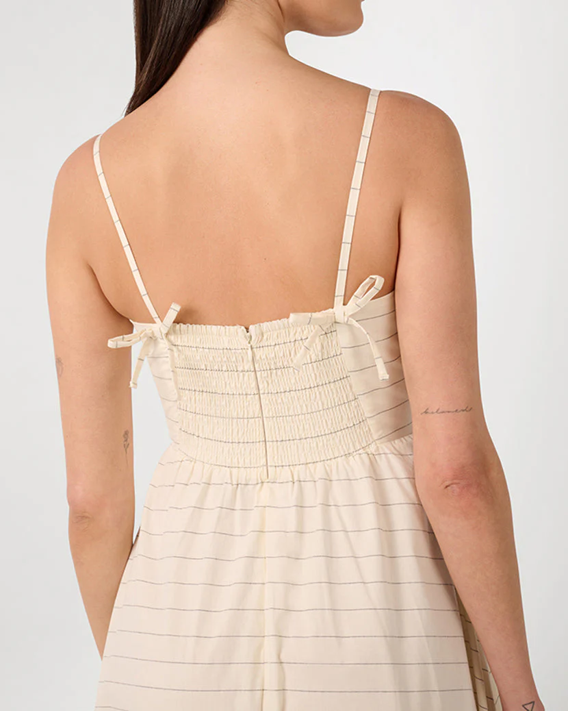 Ruffle Flare Midi Dress | Antique White - Image 4