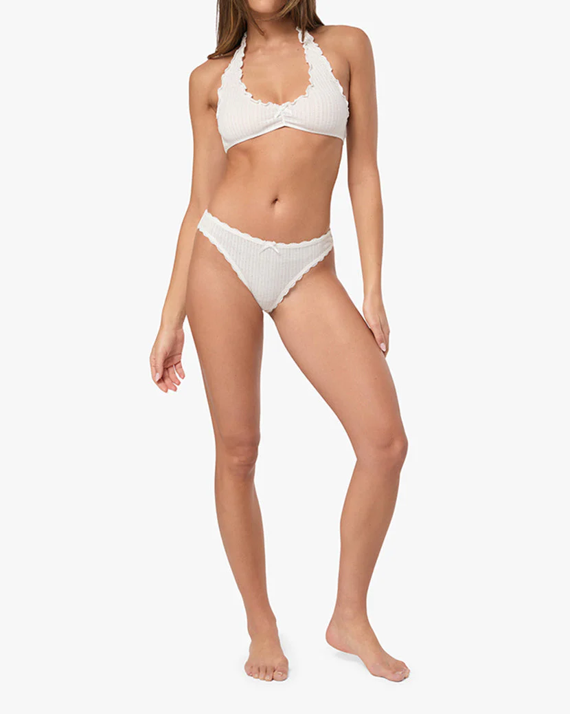 Ruffle Halter Bra | Ivory - Image 4