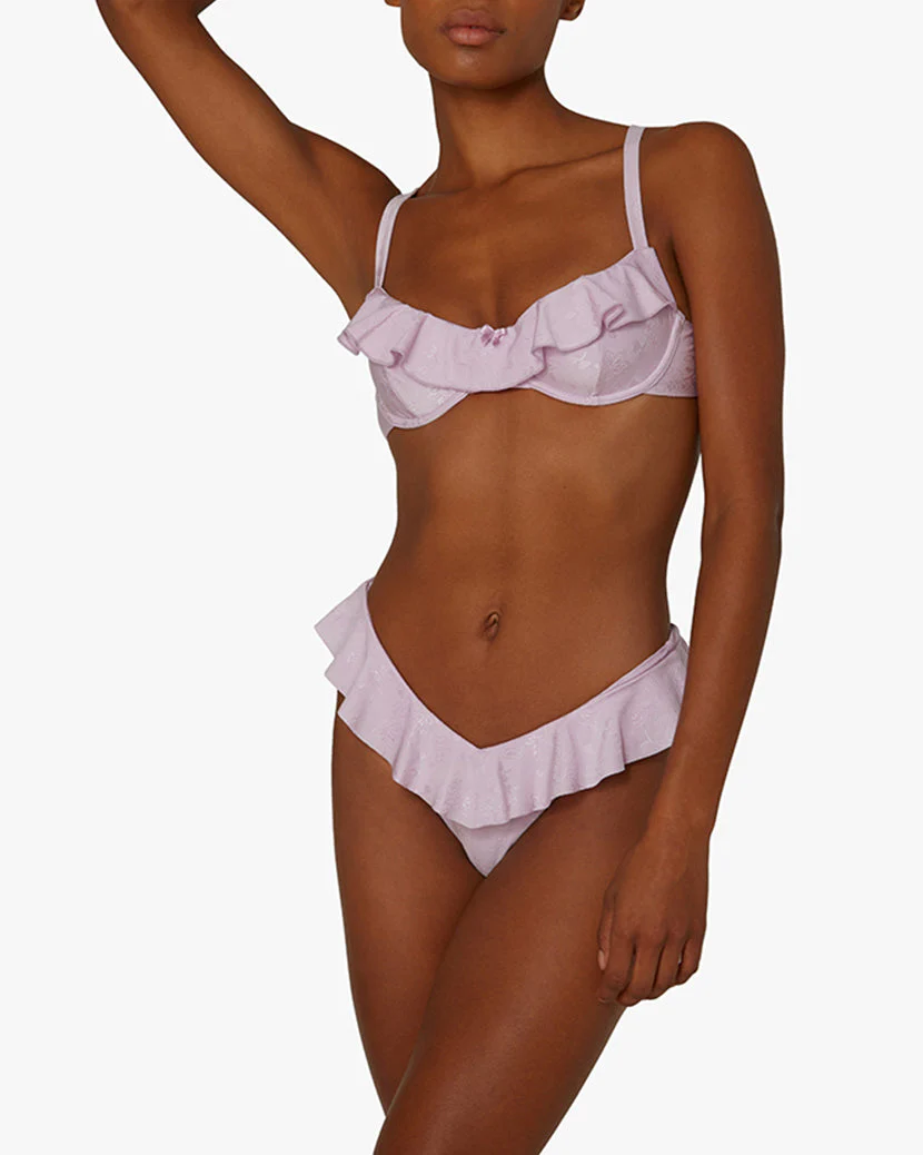 Ruffle Top | Floral Jacquard Lilac - Image 3