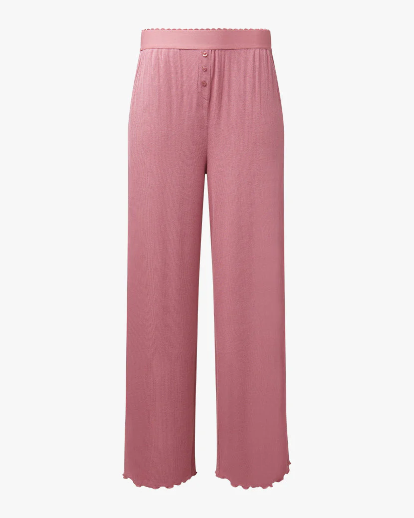 Scalloped Elastic Pant | Dusty Rose - Image 2