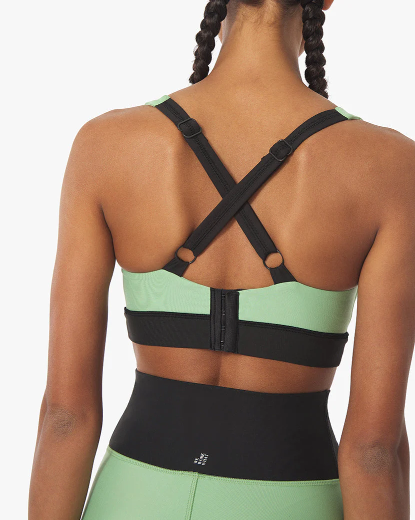 Scoop Bra Top Brushed Poly | Fair Green Black - Image 4