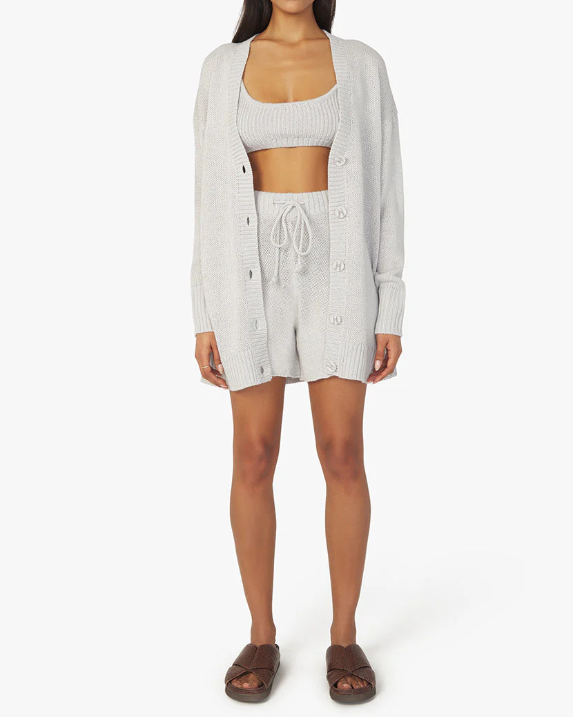 Scoop Chunky Cozy Stitch Pull On Bra Top | Light Grey - Image 5
