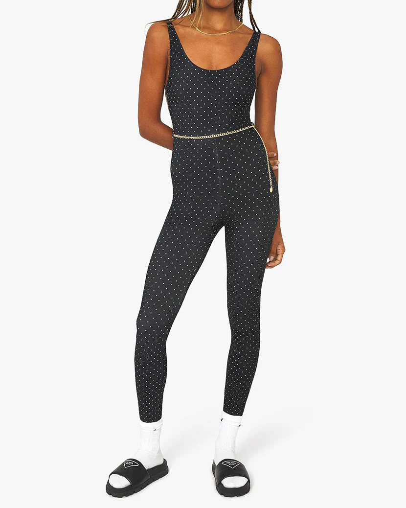 Scoop Micro Polka Dot Jumpsuit | Black - Image 4