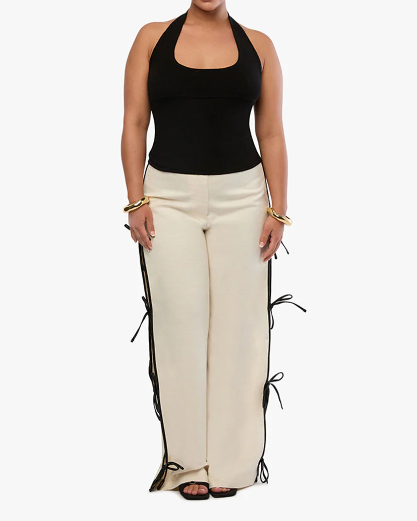 Scoop Neck Halter Tank | Black - Image 3