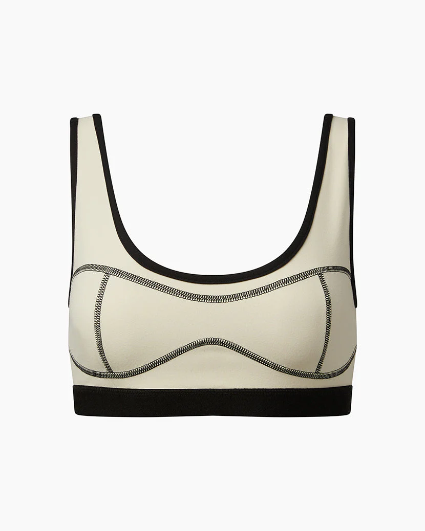 Scoop Neck Silhouette Bra | Cream x Black - Image 2