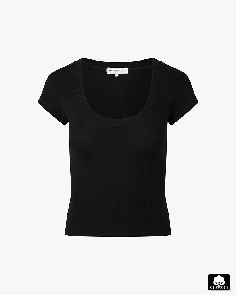 Scoop Neck Tee | Black (V2)