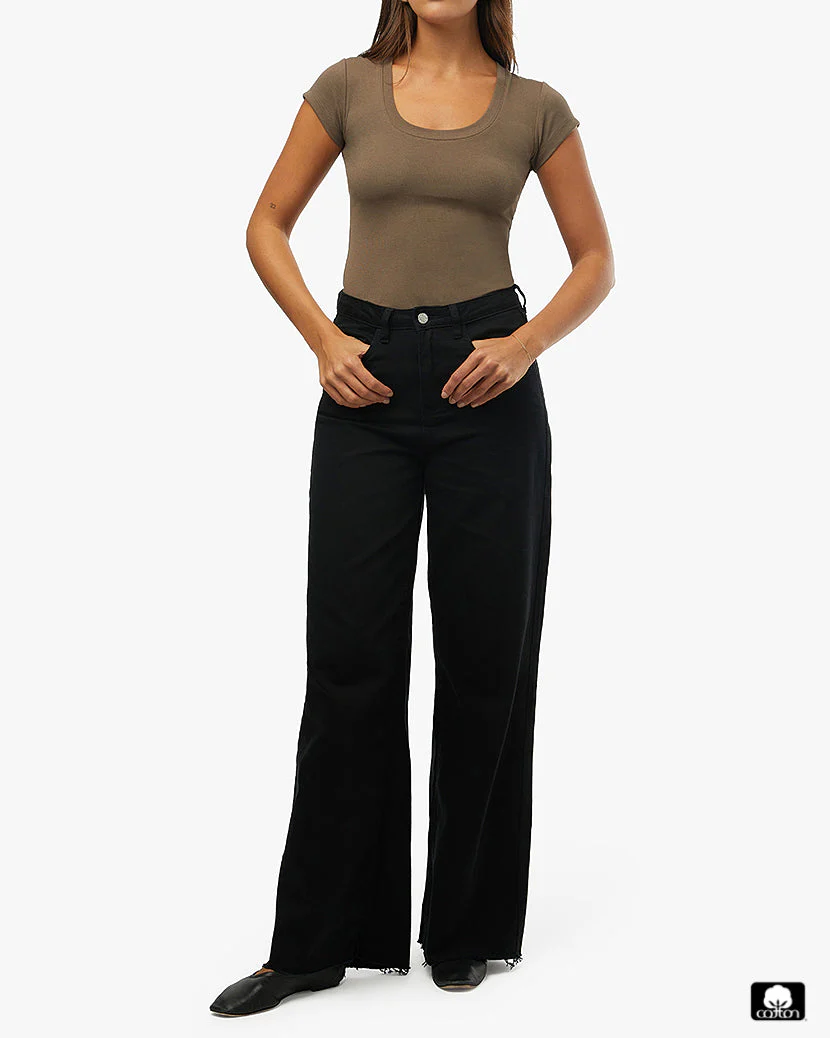 Scoop Neck Tee | Dark Sage - Image 3