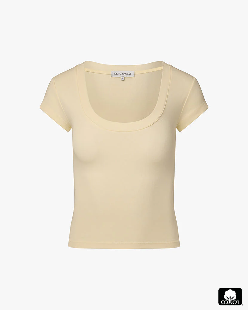 Scoop Neck Tee | Ivory - Image 2