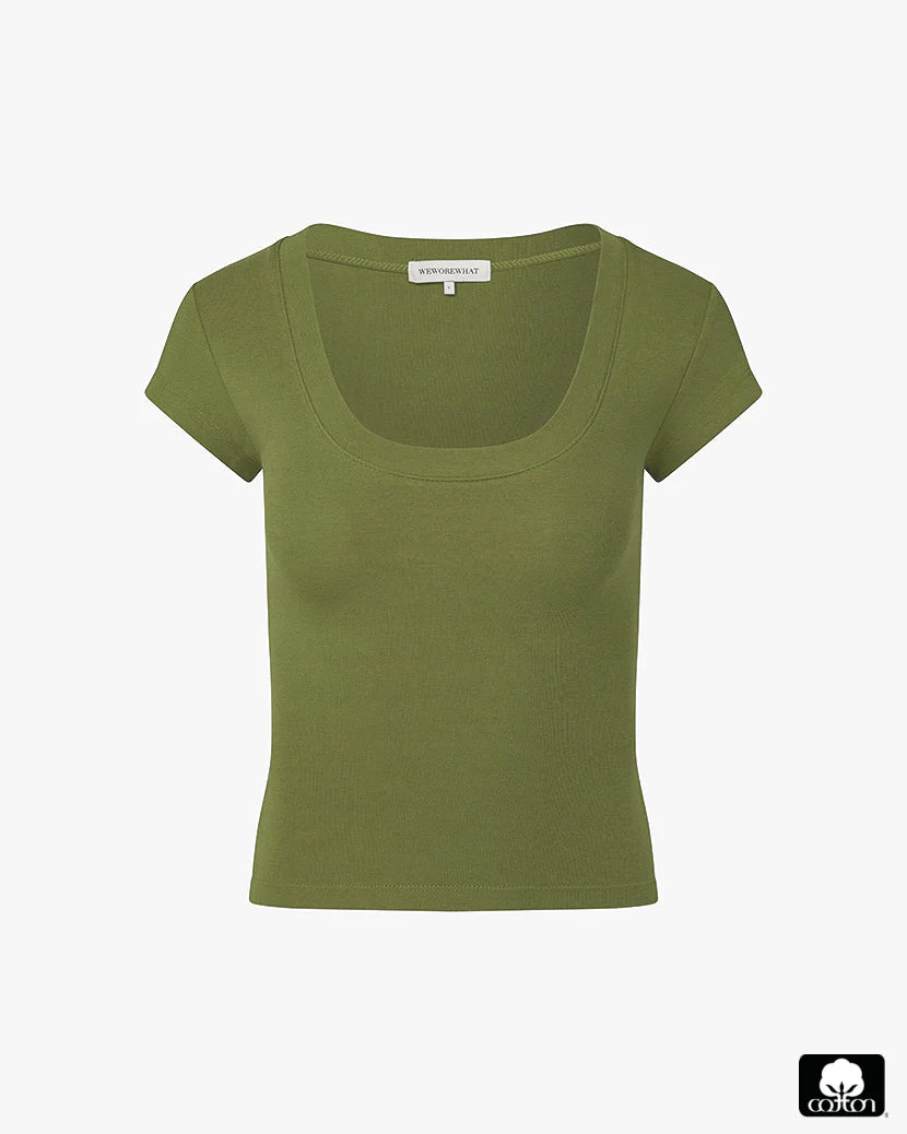 Scoop Neck Tee | Military Olive - Image 2