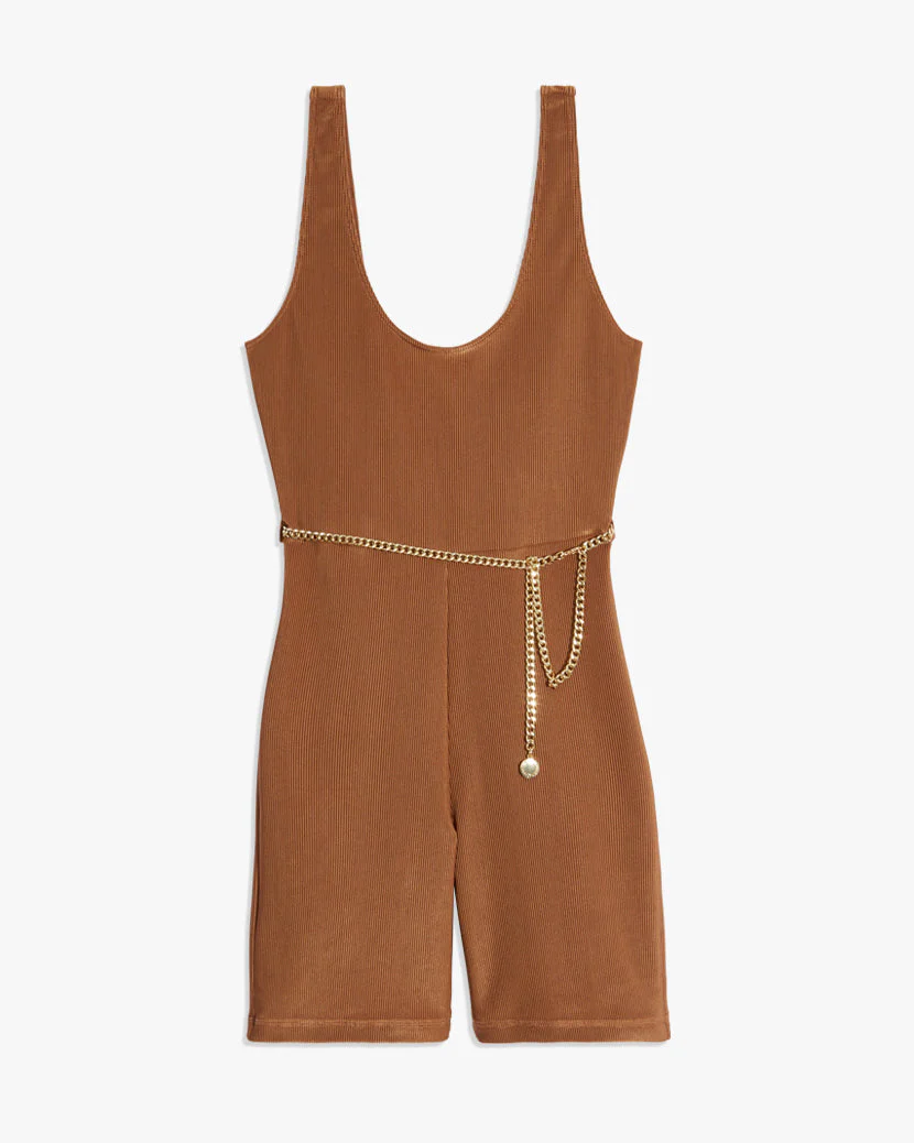 Scoop Rib Bodysuit | Brown - Image 2