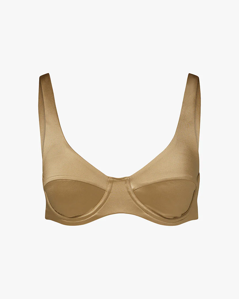 Scoop Underwire Top | Pale Gold - Image 2