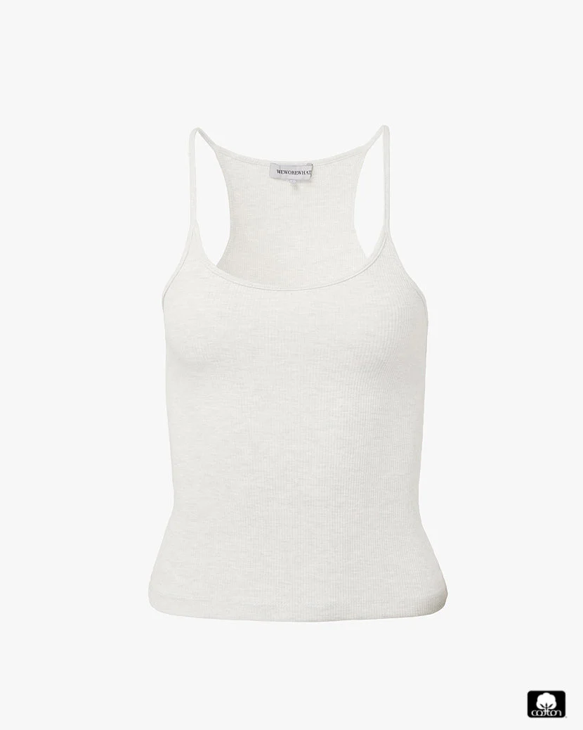 Scooped Rib Tank Top | Classic White - Image 2