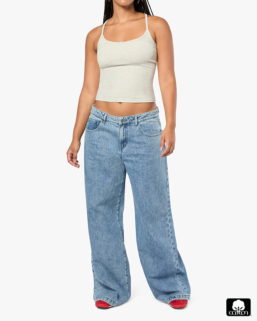 Scooped Ribbed Tank Top | Heather Grey - Image 3