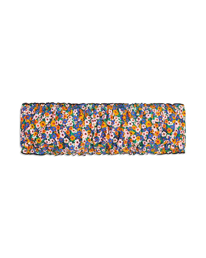 Scrunchie Micro Wildflowers Bandeau Bikini Top | Bright Green - Image 2