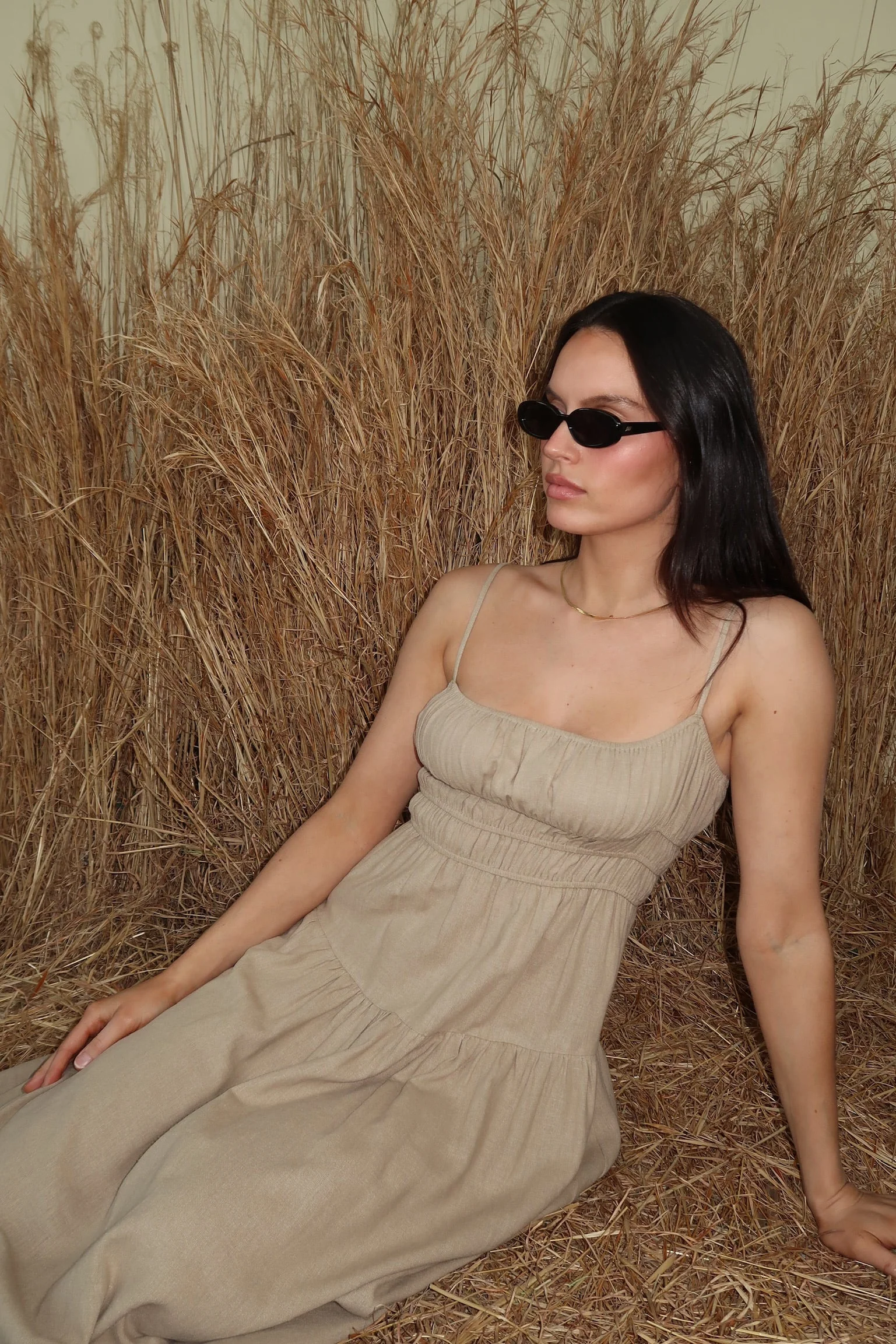 Scrunchie Midi Dress | Safari - Image 3