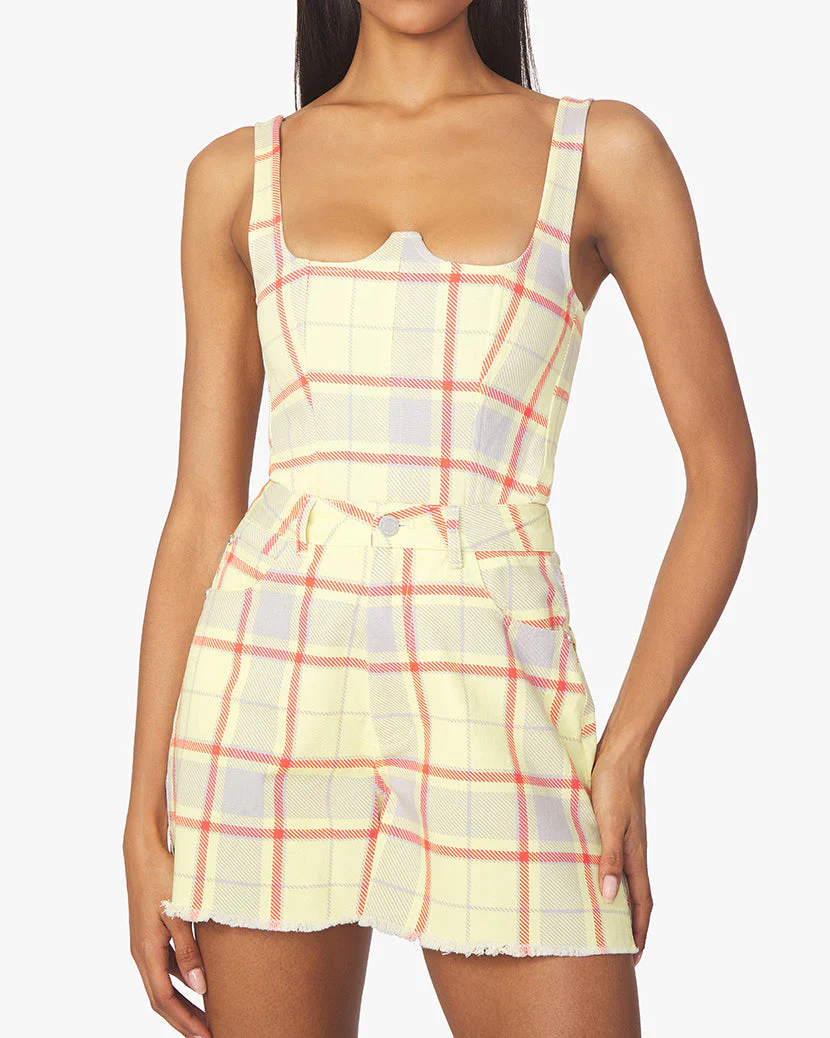 Seamed Plaid Corset | Garden Glade - Image 5