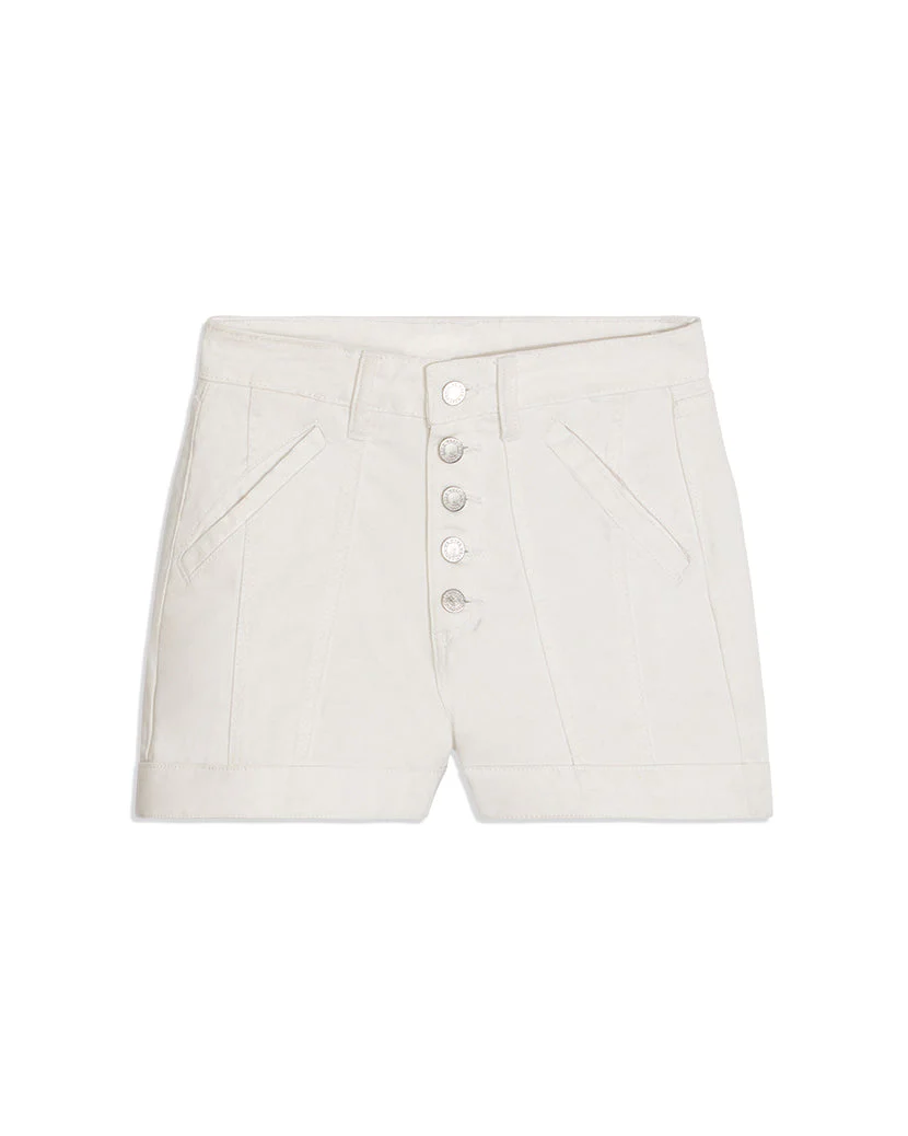 Seamed Twill Denim Short | Classic White - Image 2