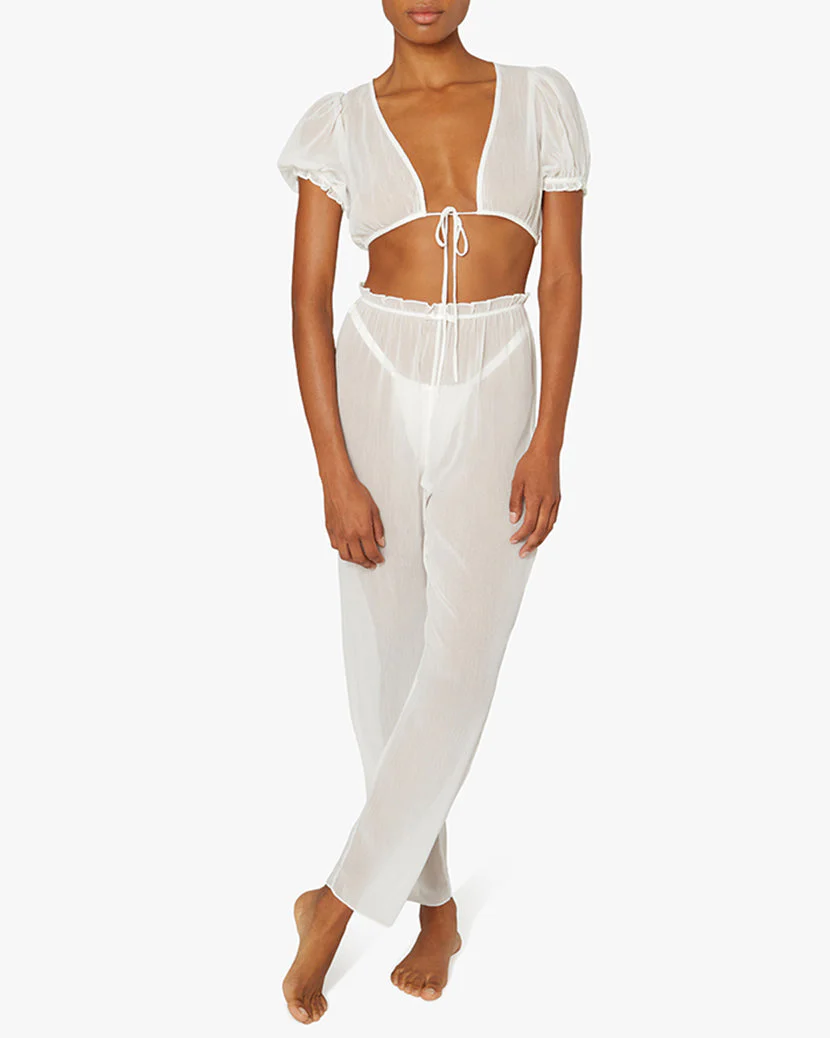Sheer Pants | Crinkle Chiffon White - Image 3