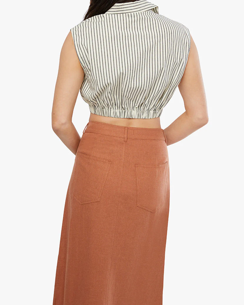 Sleeveless Popover Shirt | Antique White - Image 6