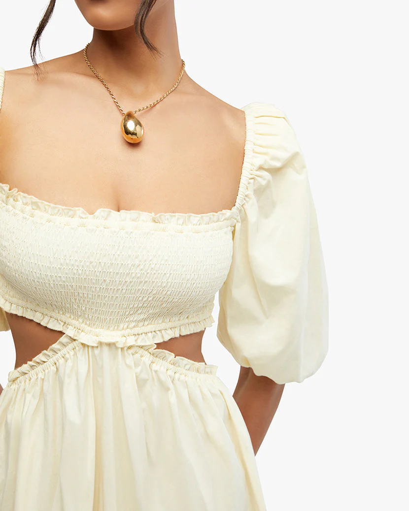Smocked Cut Out Maxi Dress | Ecru - Image 6
