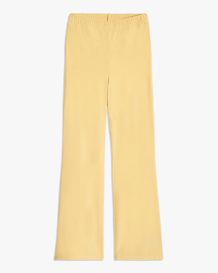 Smocked Jersey Knit Flare Pants | Sand - Image 2